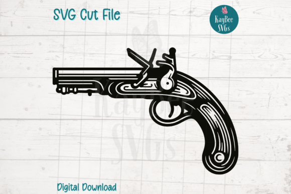 Download Flintlock Pistol Pirate Gun SVG Cut File - Premium Resources