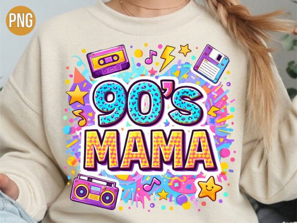 Download 90s Mama Retro Boombox Cassette PNG - Premium Resources