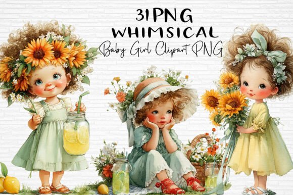 Download Whimsical Baby Girl Clipart PNG - Whimsical Collection
