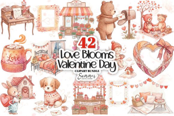 Download Whimsical Pastel Valentine Clipart Set - Whimsical Collection