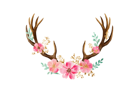 Download Whimsical Floral Antlers PNG - Whimsical Collection