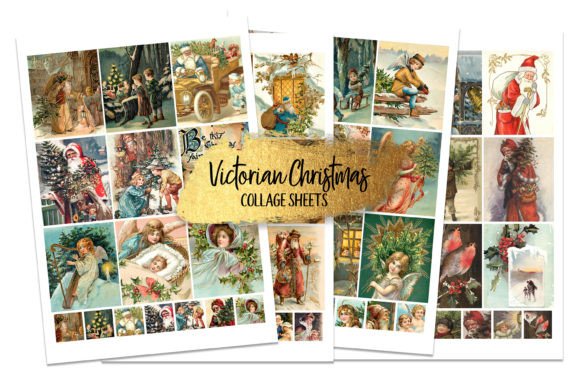 Download Vintage Victorian Christmas Card Collage - Vintage victorian Collection