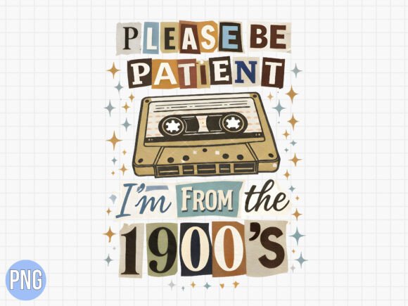 Download Patient 1900s Retro Cassette PNG T-SHIRT - Premium Resources