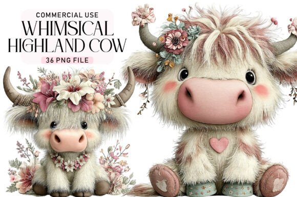 Download Summer Whimsical Highland Cow Clipart - Whimsical Collection