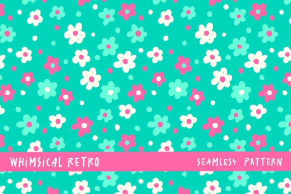 Download Whimsical Retro Flower Floral Background - Whimsical Collection
